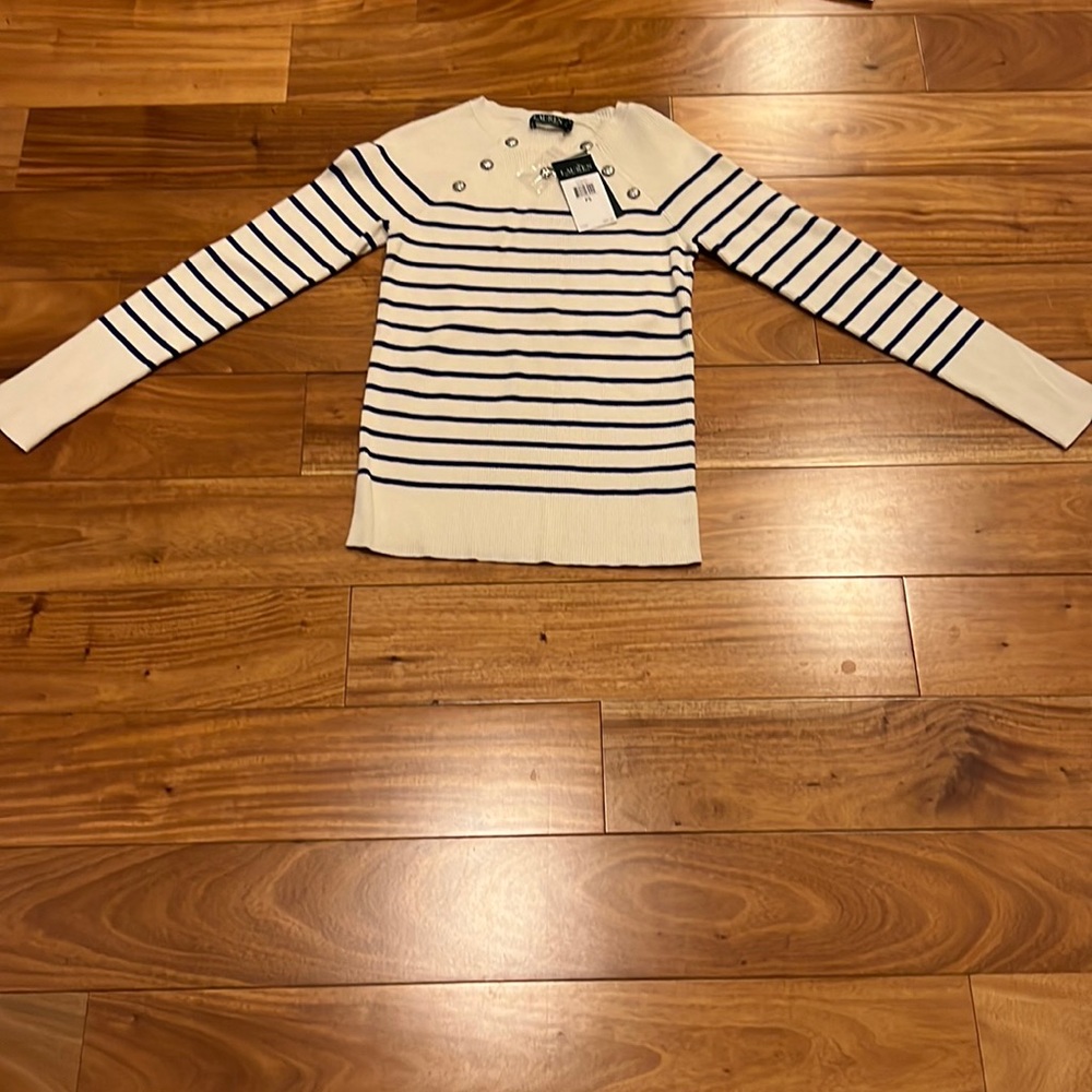 Ralph Lauren new with tags, sweater with buttons, size petite small